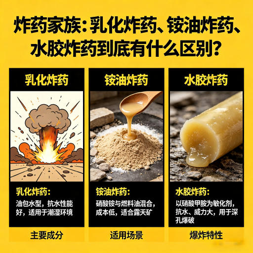 冷水滩炸药家族：乳化炸药、铵油炸药、水胶炸药到底有什么区别？